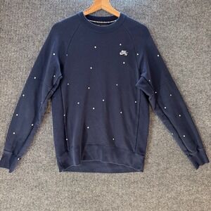 Vintage Nike SB Skateboard Womens Pullover Sweatshirt M Navy‎ Y2K Retro Swoosh